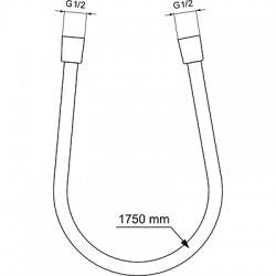 Шлаух 1750 mm, черен мат IDEALRAIN